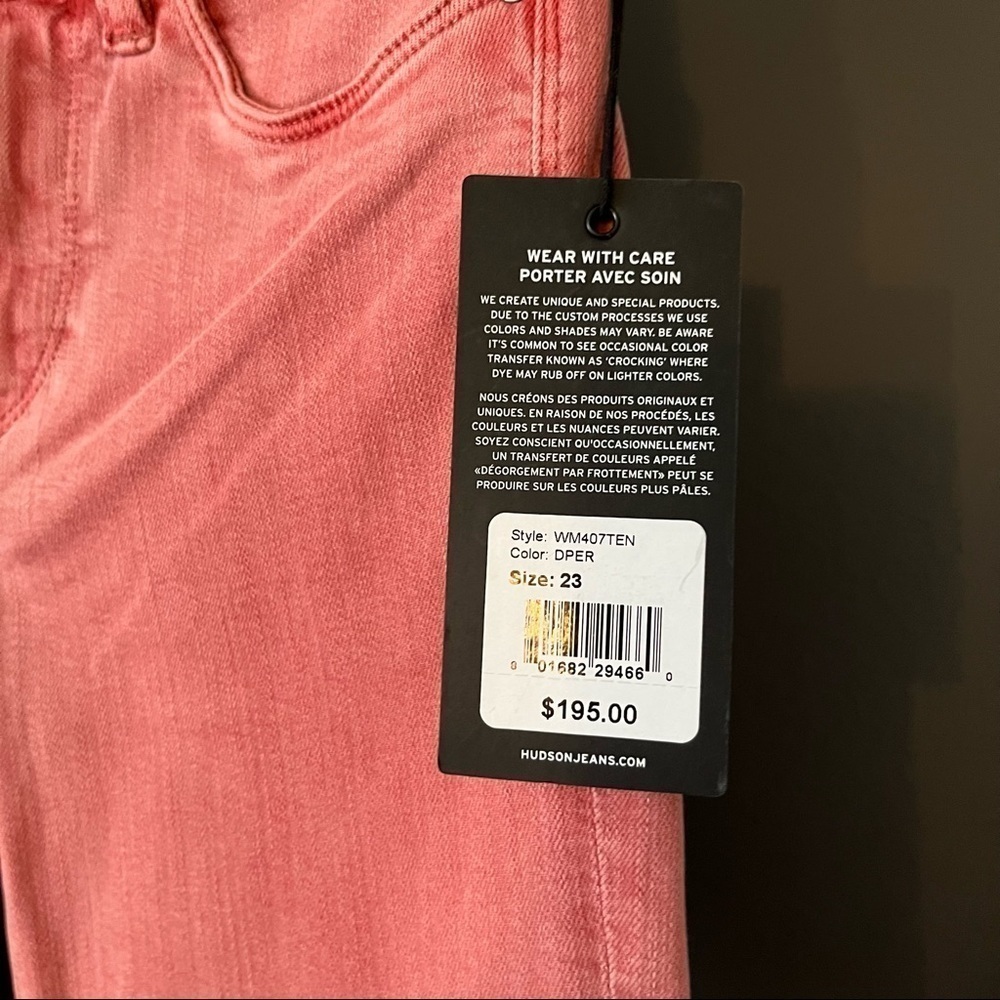 NWT Hudson Jeans Nico Mid Rise Super Skinny red Jeans - Picture 7 of 11